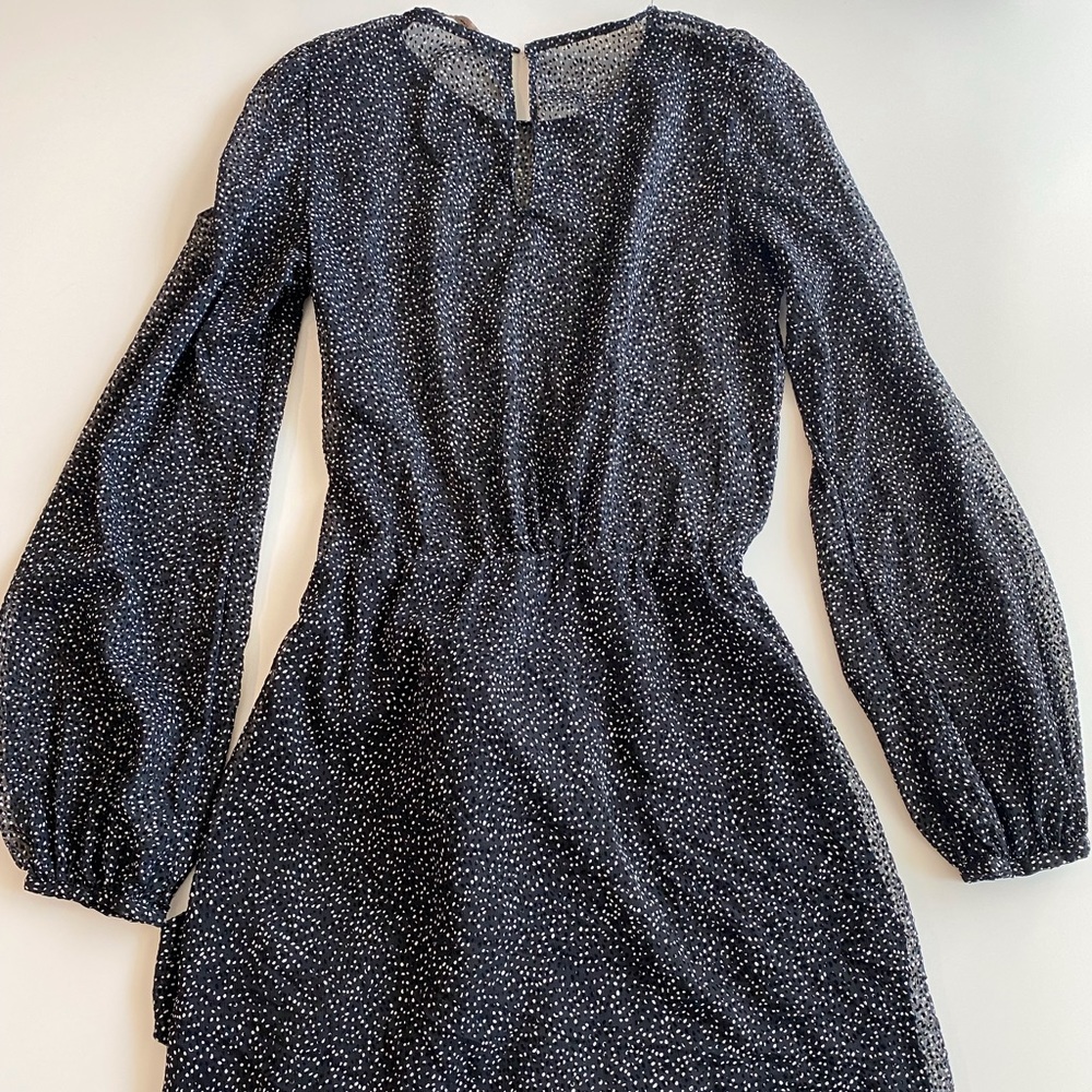 Zara polka dot dress with tie in front size S